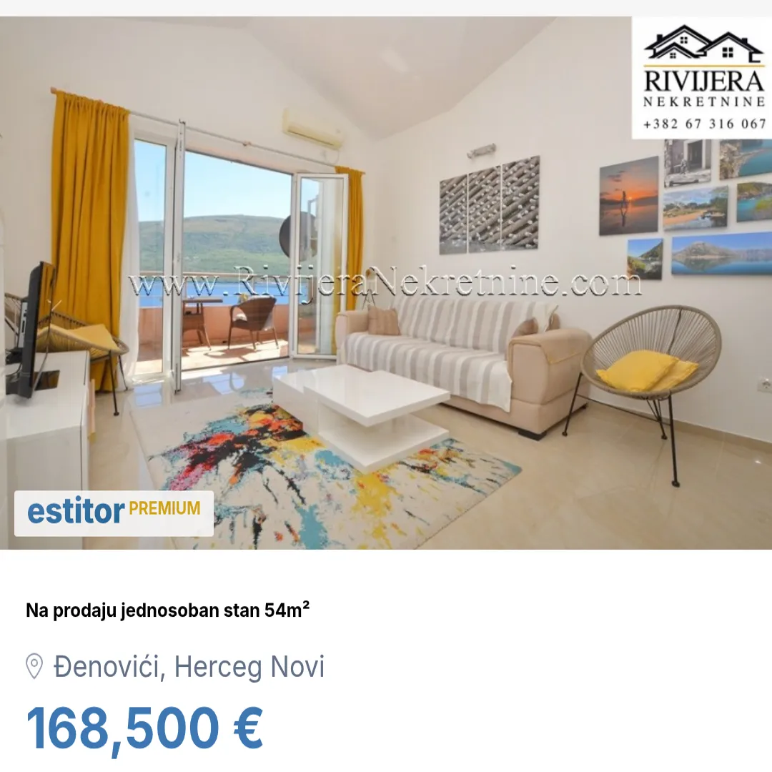 Sale, one bedroom apartment, 54m², Đenovići, Herceg Novi
