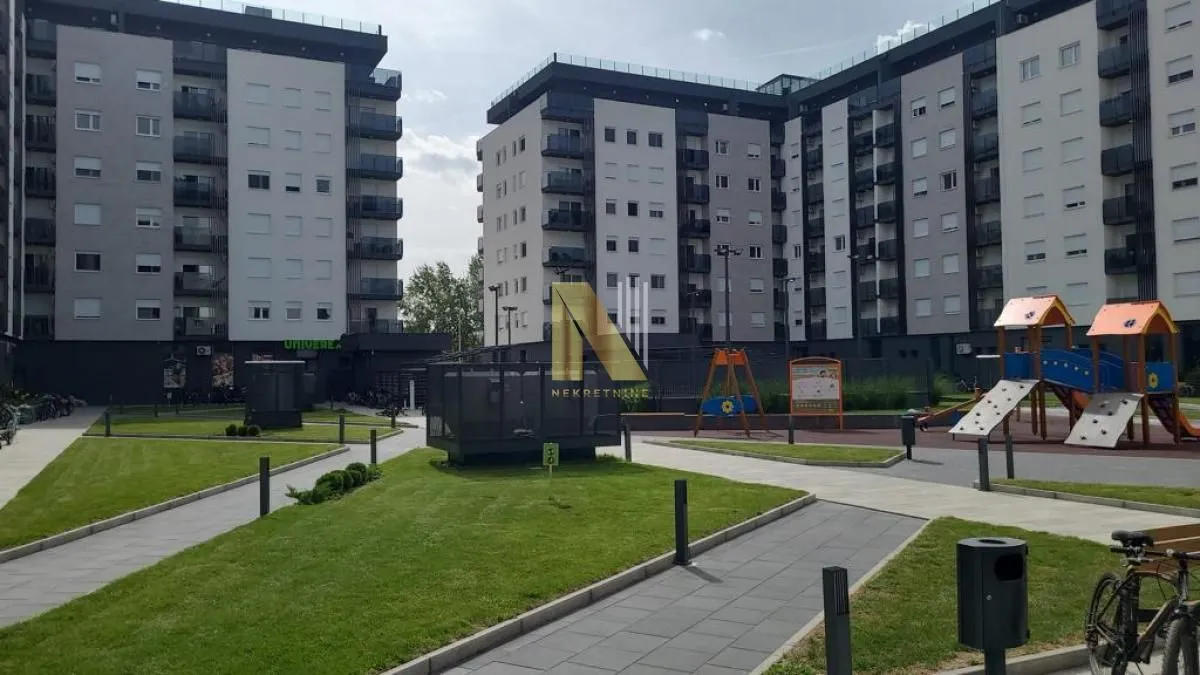 View of the courtyard and surrounding residential buildings.