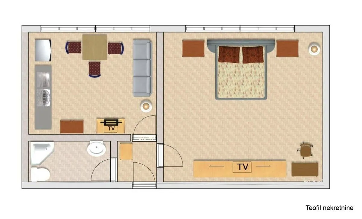 Rent, one bedroom apartment, 35m², Stari Merkator, Novi Beograd Sve Podlokacije