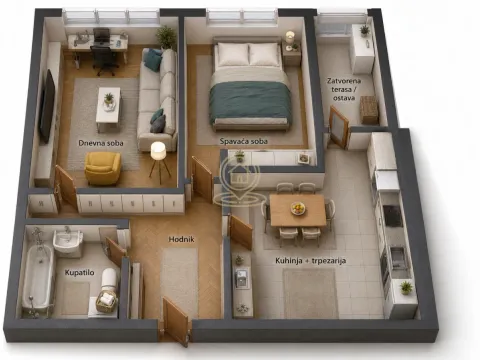 Sale, two bedroom apartment, 52m², Erdoglija, Kragujevac - image 3