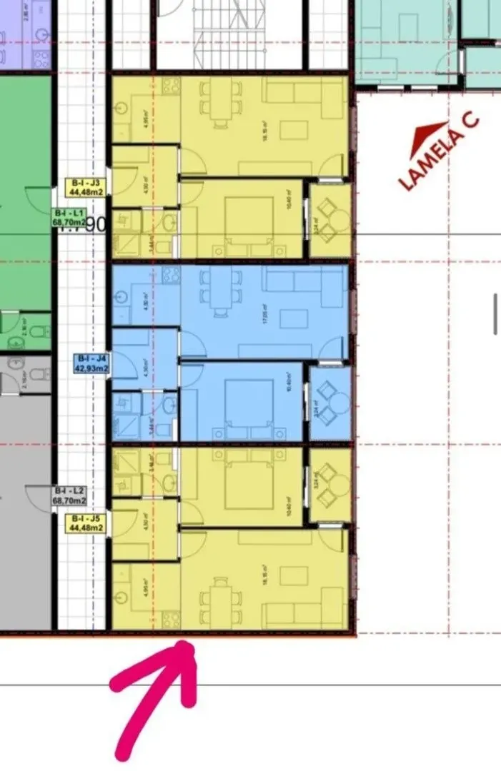 Prodaja, jednosoban stan, 44m², Stari Aerodrom, Podgorica