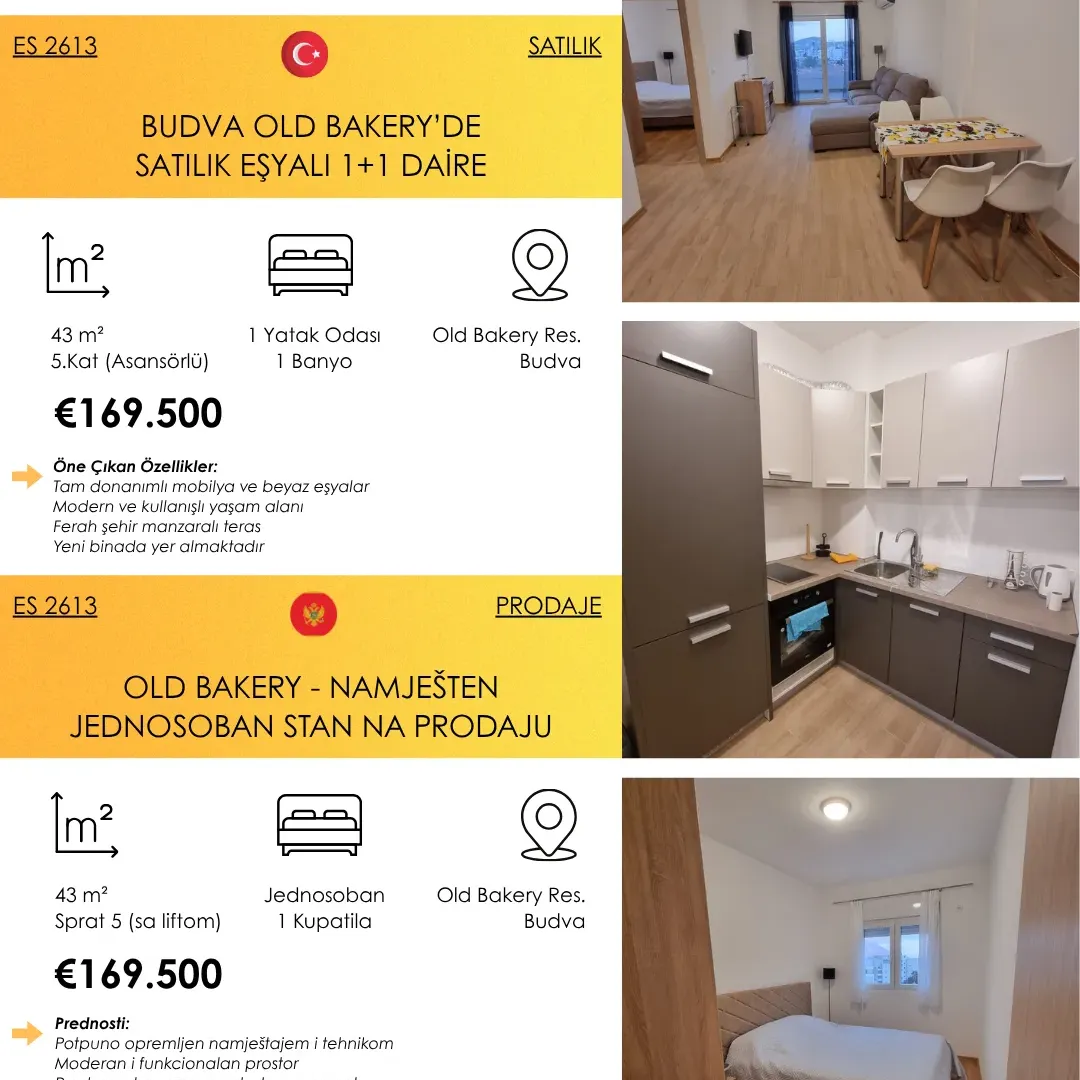Sale, one bedroom apartment, 44m², Golubovina, Budva