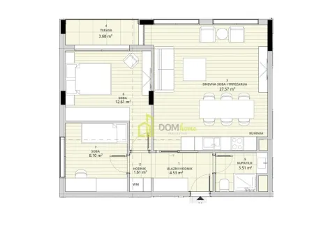 Prodaja, dvosoban stan, 62m², Zabjelo, Podgorica - image 3