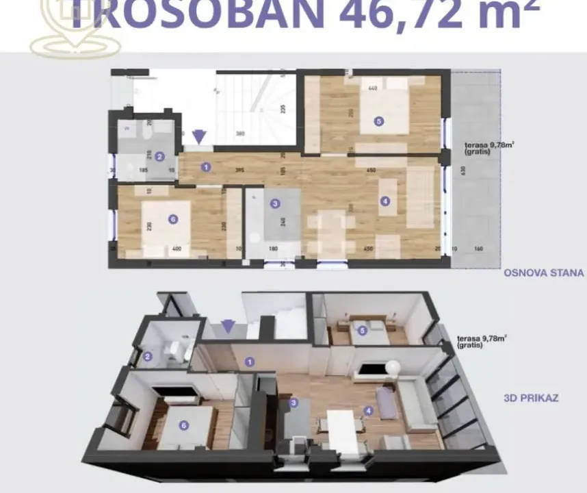 Prodaja, trosoban stan, 46m², Telep, Novi Sad Sve Podlokacije