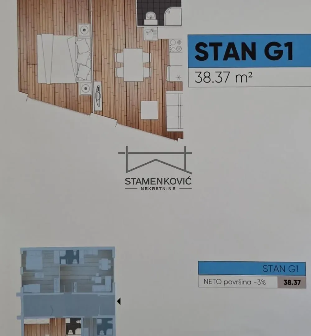 Sale, one bedroom apartment, 38m², Adice, Novi Sad Sve Podlokacije