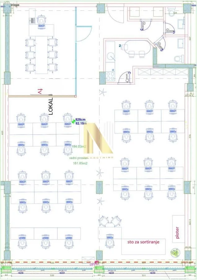 Izdavanje, poslovni prostor, 190m², Centar, Novi Sad