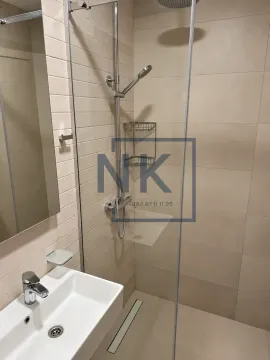Modern bathroom with a walk-in shower and washbasin. - image 11