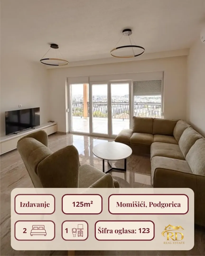 Rent, two bedroom apartment, 125m², Momišići, Podgorica