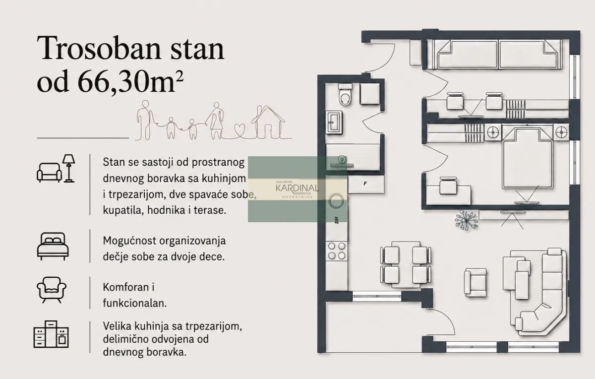 Prodaja, trosoban stan, 66m², Aqua park, Jagodina