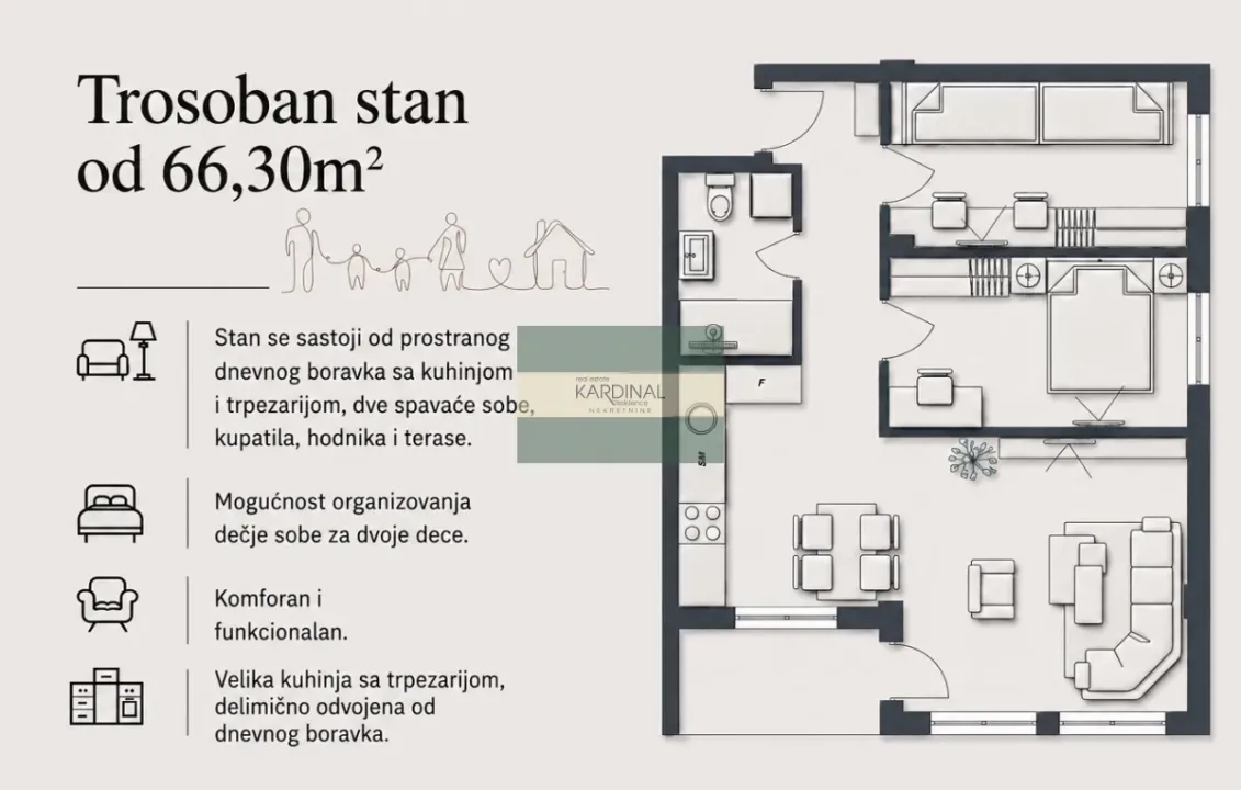 Prodaja, trosoban stan, 66m², Aqua park, Jagodina