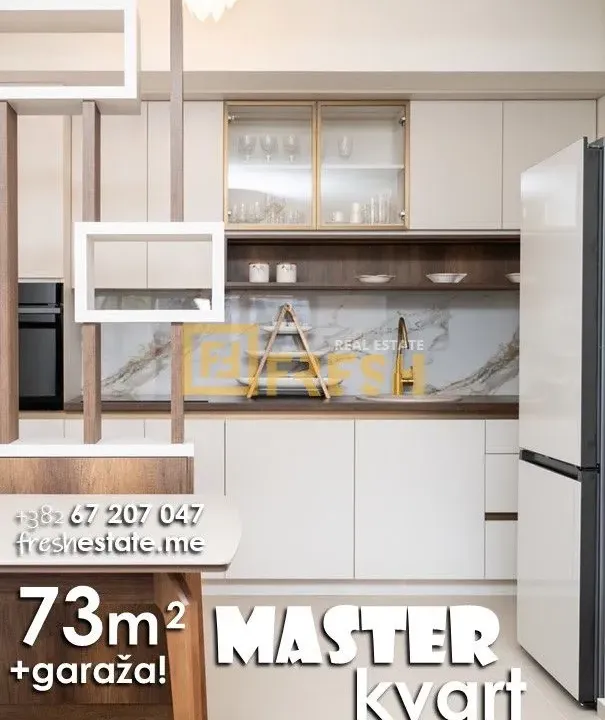 Sale, two bedroom apartment, 73m², Master Kvart, Podgorica