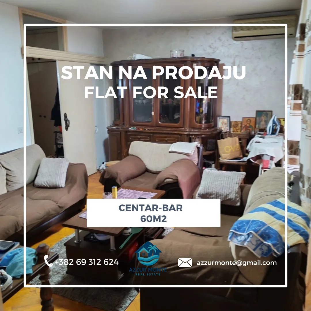 Prodaja, dvosoban stan, 60m², Centar, Bar
