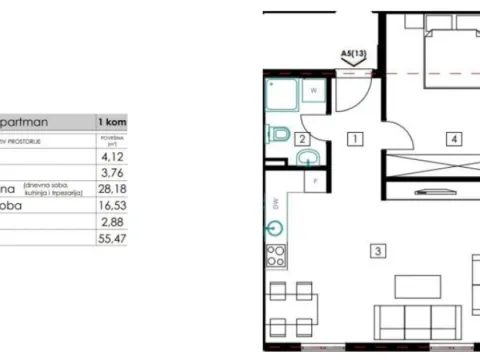 Sale, one bedroom apartment, 56m², Budva, Crna Gora - image 10