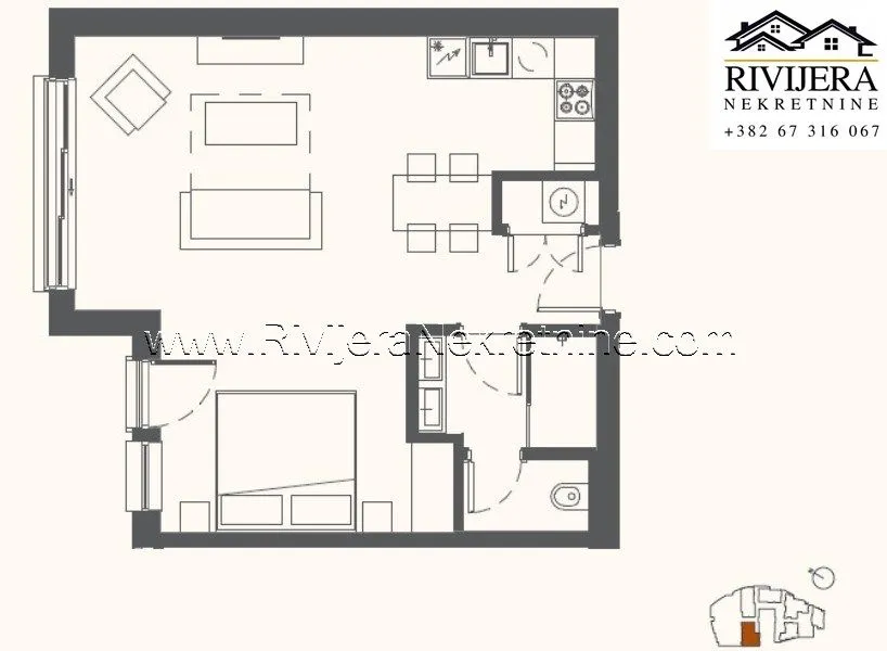 Prodaja, stan, 49m², Porto Montenegro, Tivat