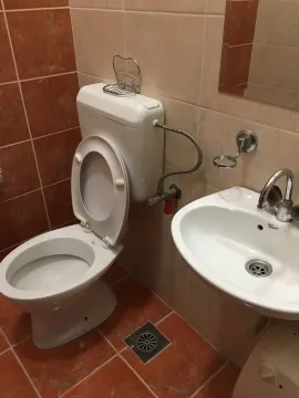 Small bathroom with a toilet and a sink. - image 4