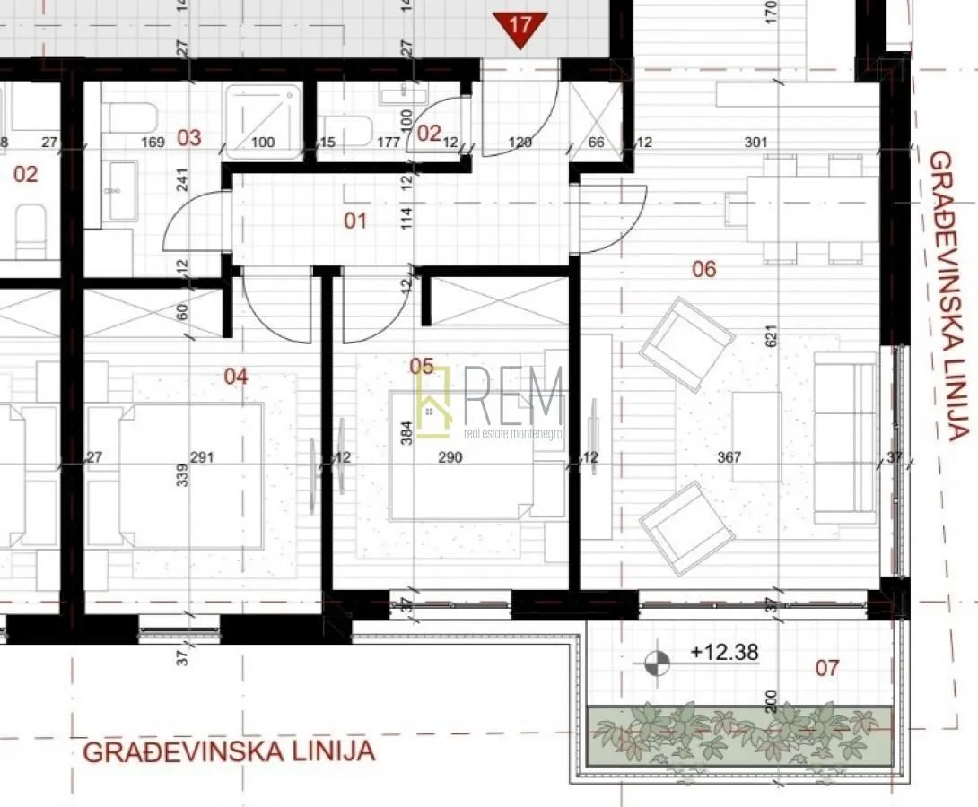 Rent, one bedroom apartment, 45m², Centar, Budva