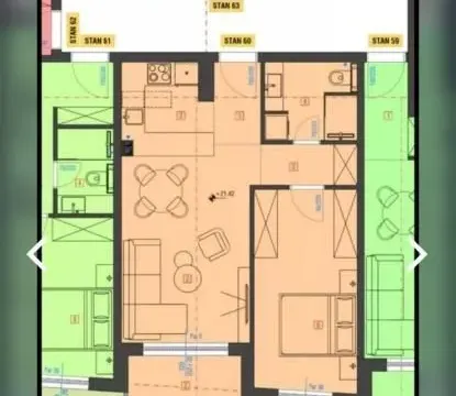 Prodaja, dvosoban stan, 49m², Vašarište, Kragujevac - image 2