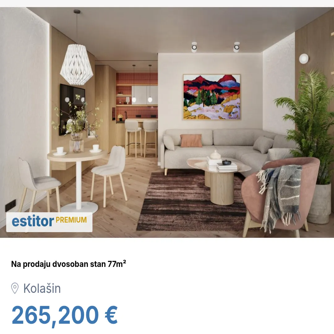 Prodaja, dvosoban stan, 77m², Kolašin, Crna Gora