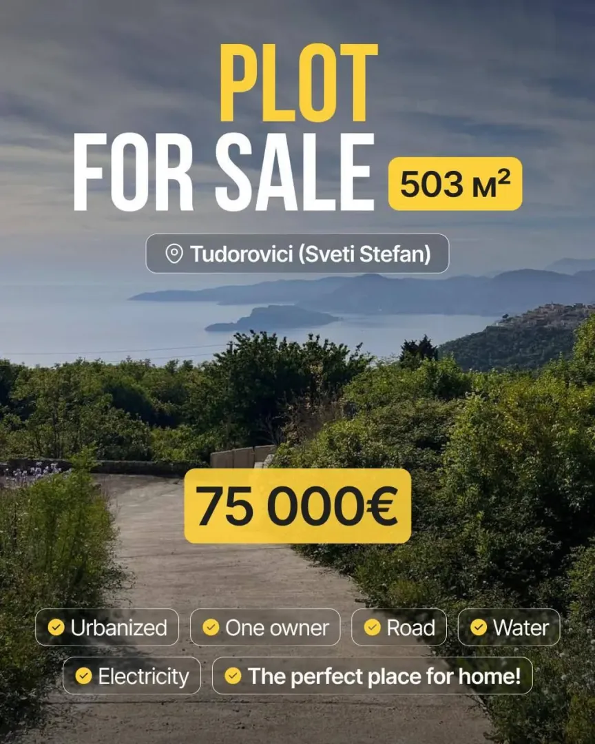 Prodaja, plac, 503m², Sveti Stefan, Budva