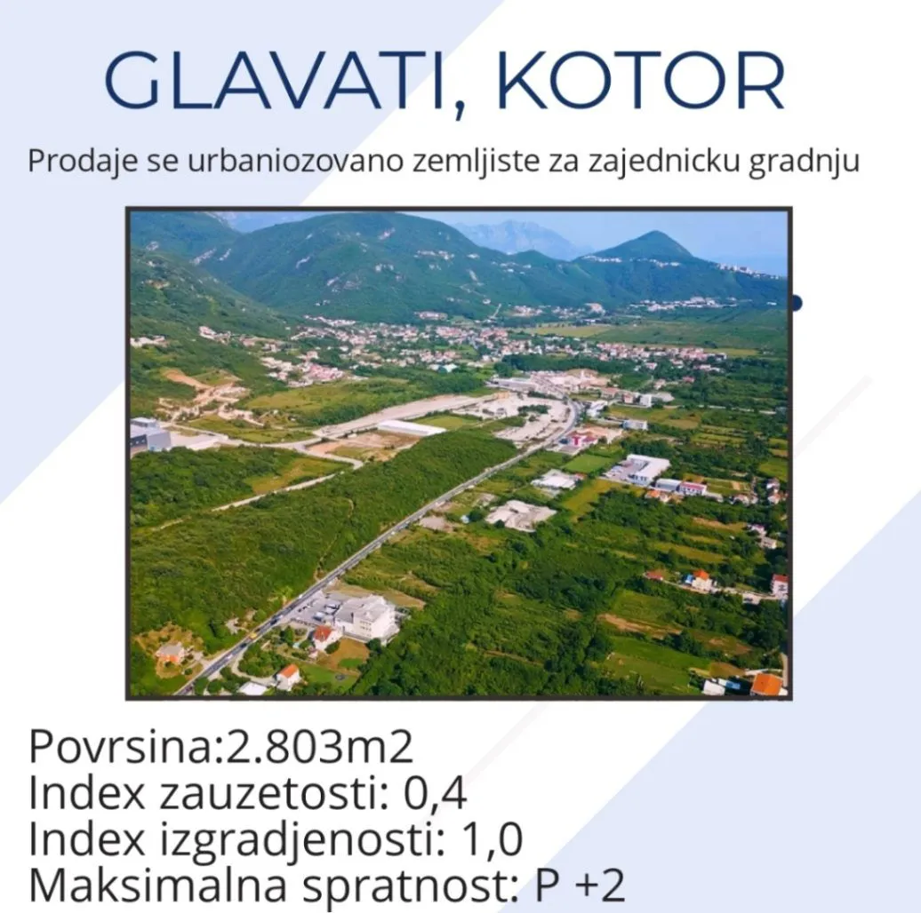 Prodaja, plac, 2803m², Glavati, Kotor