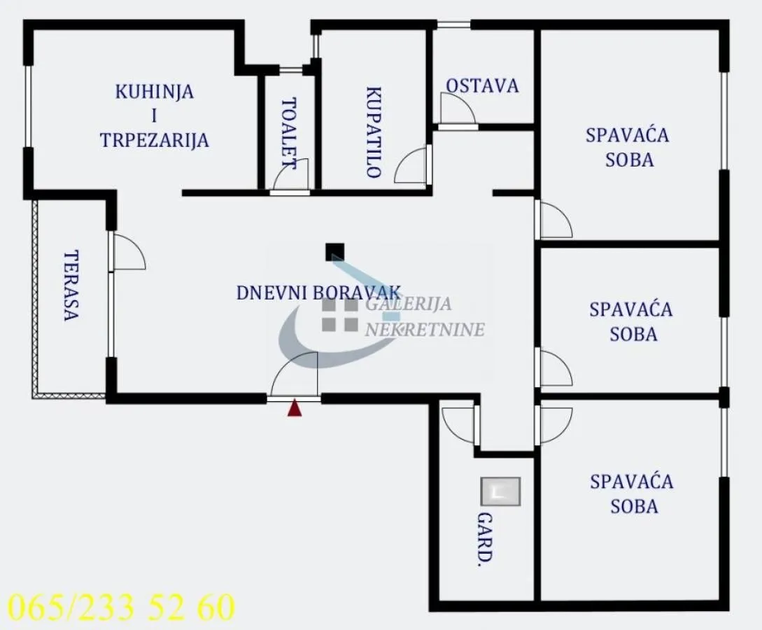 Sale, four bedroom apartment, 81m², Đeram Pijaca, Beograd