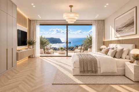 Spacious modern bedroom with a large double bed and a sea view. - image 3