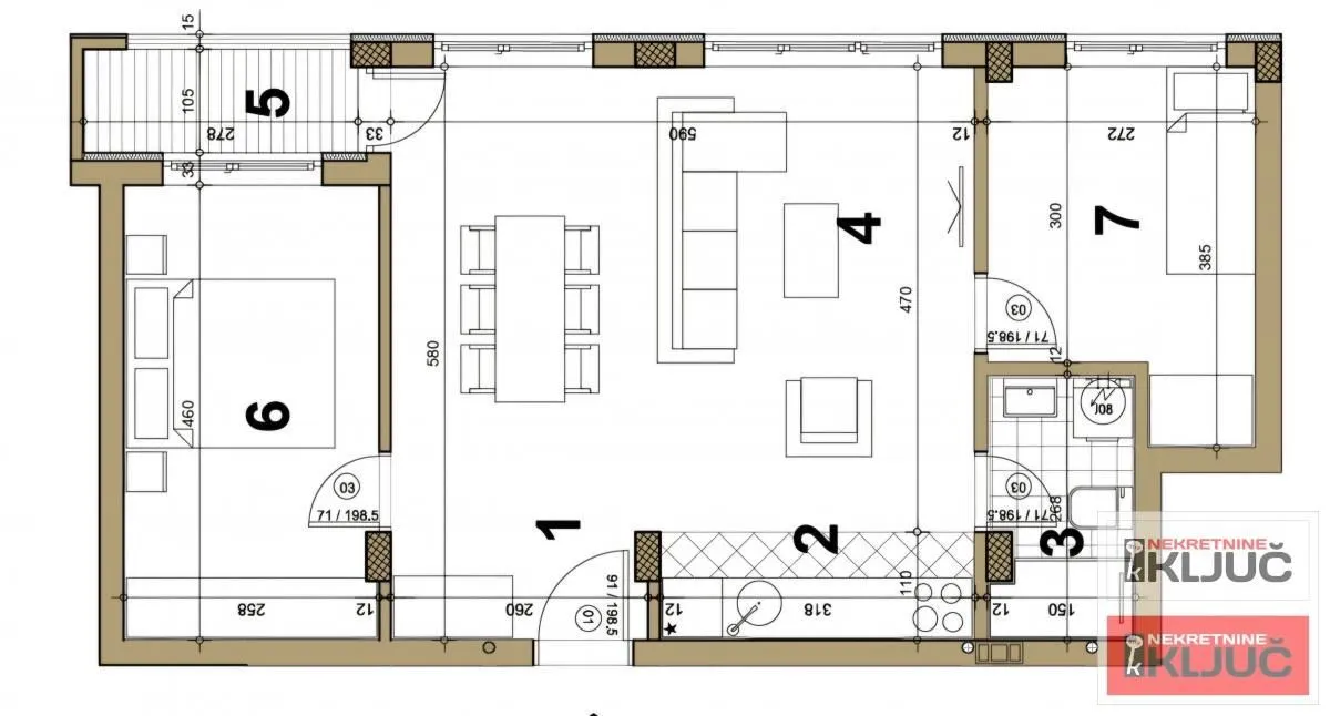 Sale, three bedroom apartment, 61m², Podbara, Novi Sad Sve Podlokacije