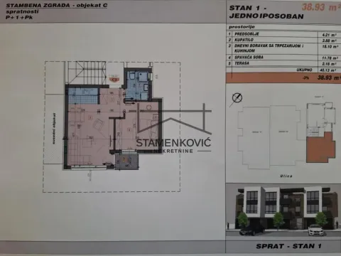 Prodaja, dvosoban stan, 39m², Adice, Novi Sad Sve Podlokacije