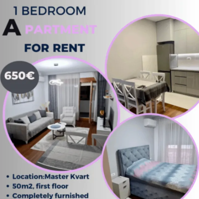 Izdavanje, jednosoban stan, 50m², City Kvart, Podgorica