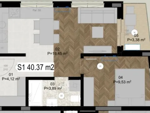 Prodaja, jednosoban stan, 40m², Centar, Bar - image 5