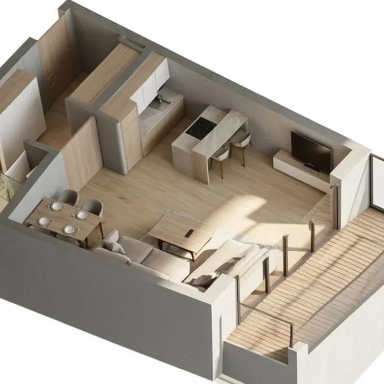 Prodaja, garsonjera, 42m², Bečići, Budva