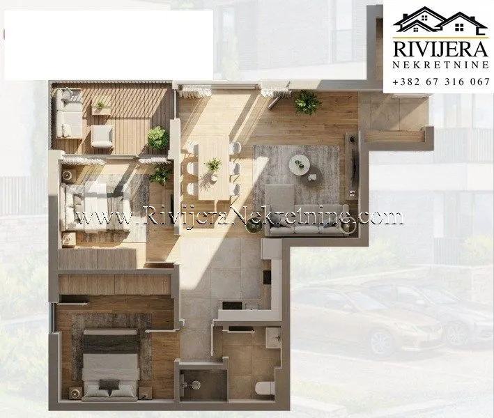 Prodaja, dvosoban stan, 72m², Dobrota, Kotor