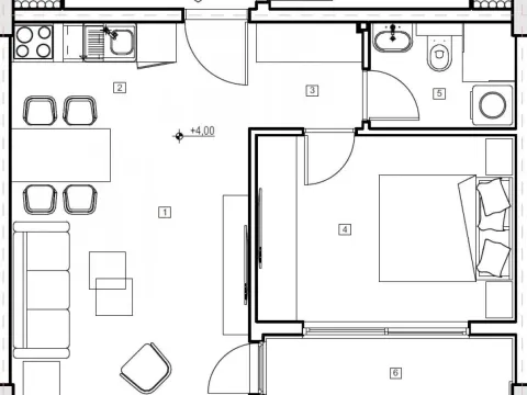 Sale, one bedroom apartment, 42m², Budva, Crna Gora - image 5