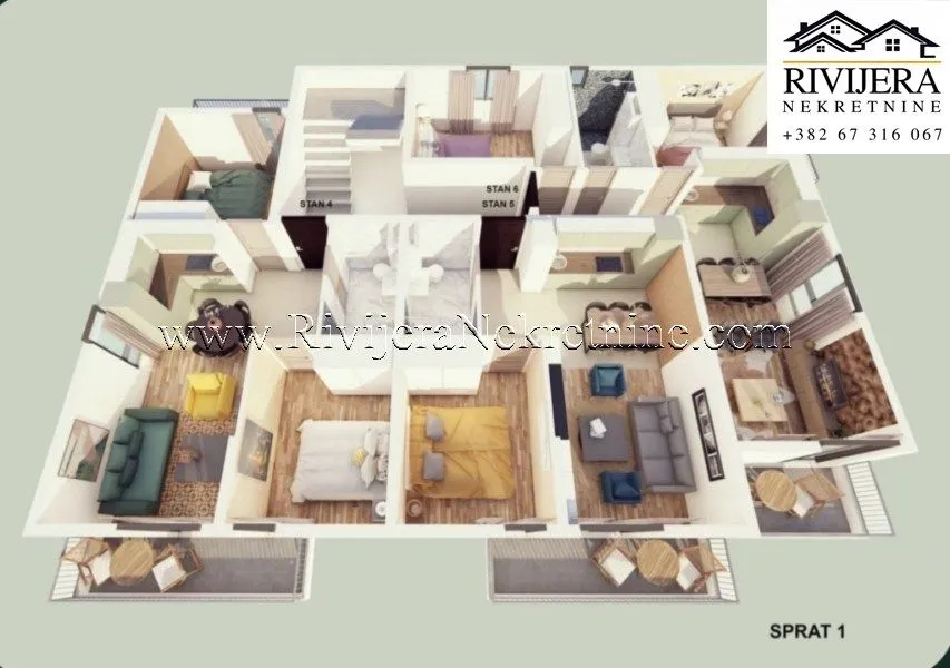 Prodaja, dvosoban stan, 57m², Orahovac, Kotor