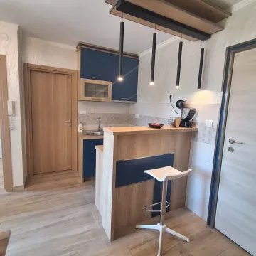 Manja moderna kuhinja sa šankom i barskom stolicom. - image 10