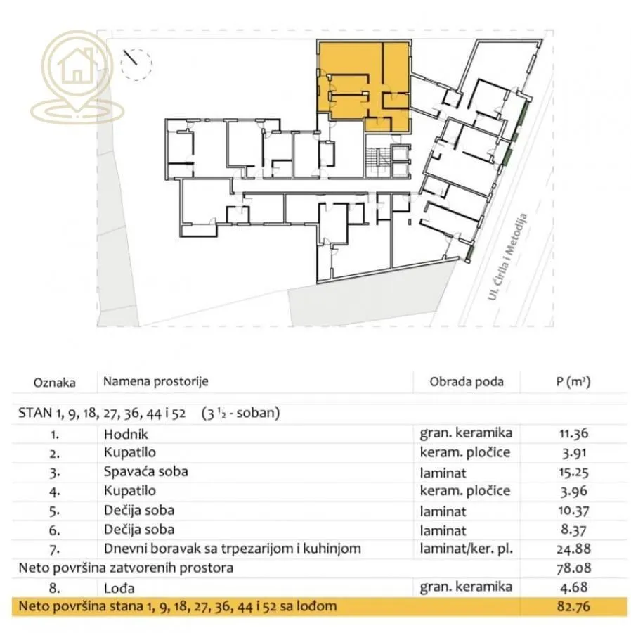 Sale, three bedroom apartment, 82m², Medijana, Niš