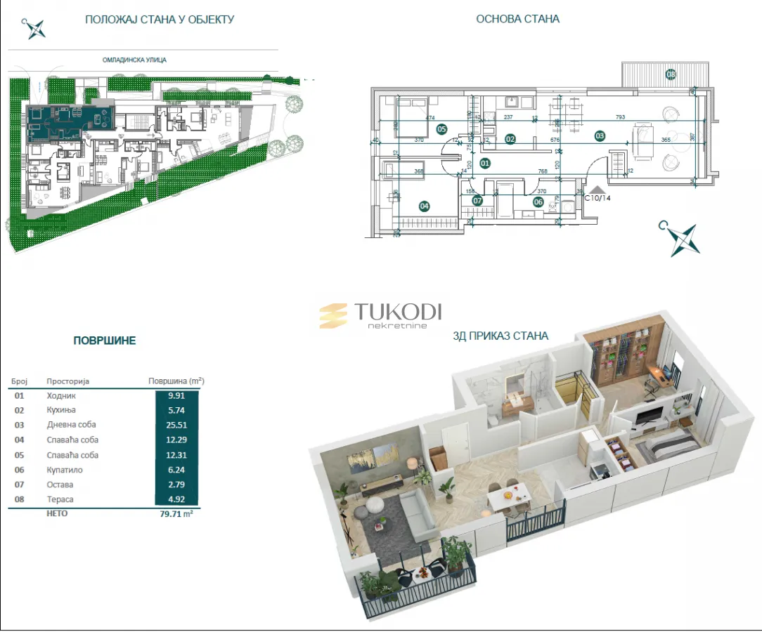 Prodaja, trosoban stan, 79m², Savski Venac, Beograd