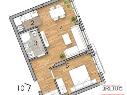 Sale, two bedroom apartment, 42m², Podbara, Novi Sad Sve Podlokacije