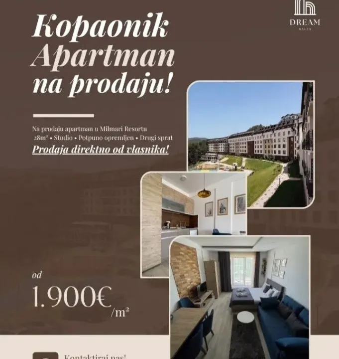Sale, one bedroom apartment, 28m², Kopaonik, Srbija