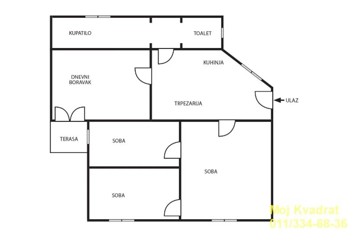 Sale, four bedroom apartment, 77m², Stari Grad, Beograd