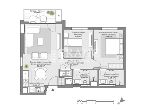Architectural floor plan of the apartment showing room layout and dimensions. - image 17
