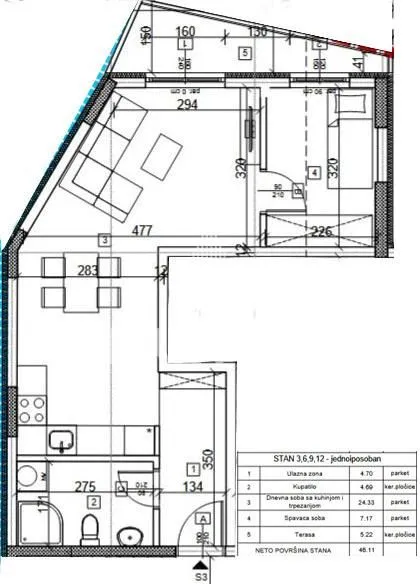 Prodaja, jednosoban stan, 46m², Uciteljsko Naselje, Zvezdara Sve Podlokacije