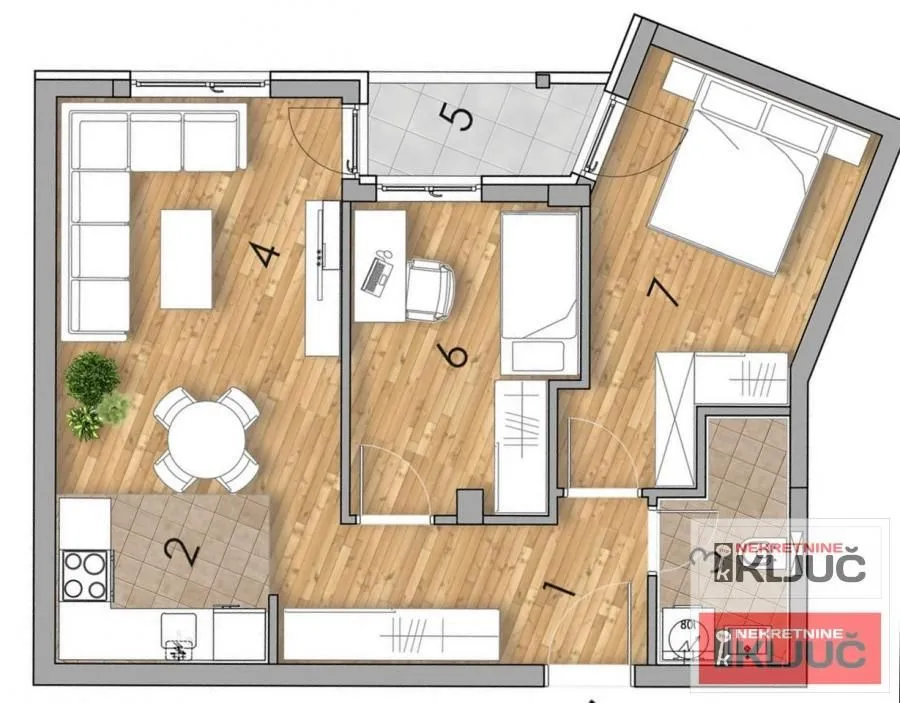 Prodaja, dvosoban stan, 55m², Podbara, Novi Sad Sve Podlokacije