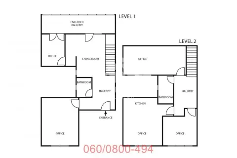 Floor plan showing level 1 and level 2 with labeled rooms. - image 20