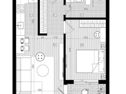 Sale, one bedroom apartment, 45m², Šušanj, Bar - image 2