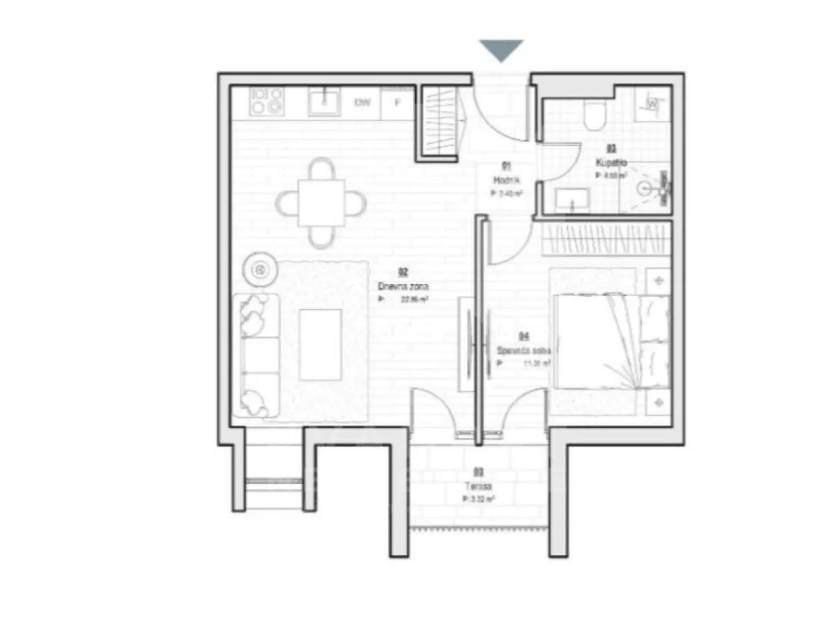 Sale, one bedroom apartment, 45m², Centar, Kolašin