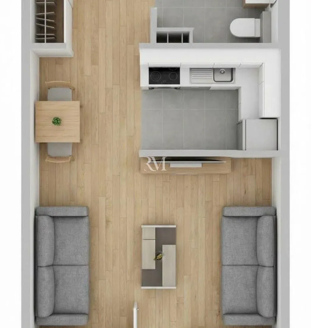 Sale, studio apartment, 32m², Kavač, Kotor