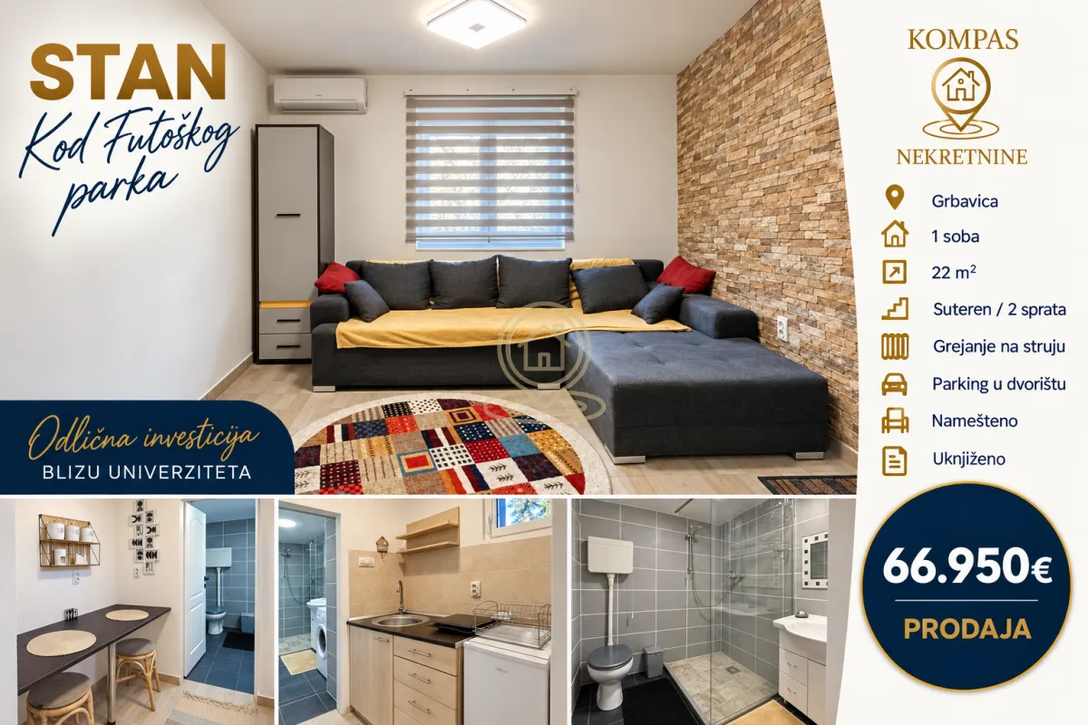 Prodaja, garsonjera, 22m², Grbavica, Novi Sad Sve Podlokacije