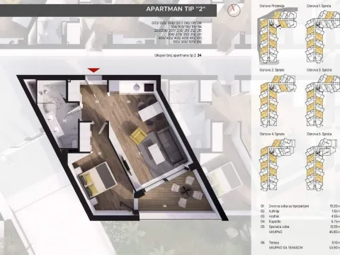 Sale, one bedroom apartment, 59m², Bečići, Budva - image 25