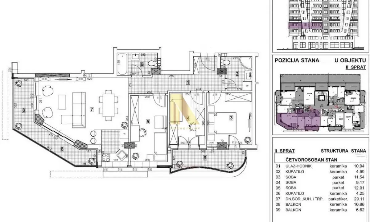 Sale, four bedroom apartment, 97m², Telep, Novi Sad Sve Podlokacije